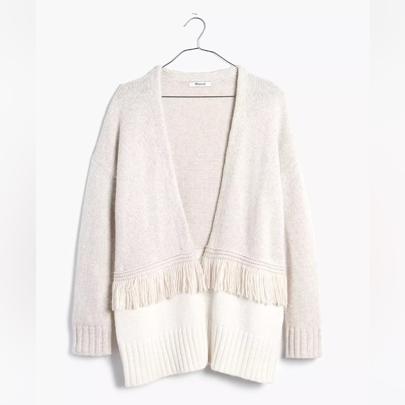 Madewell Sweaters - Madewell‎ Colorblock Fringe Cardigan Sweater
